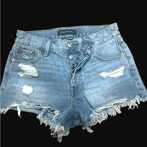 Aeropostale Blue Distressed Jean Shorts